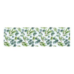 Napron din bumbac pentru masă Butter Kings Floating Eucalyptus, 40 x 140 cm, verde