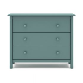 Comodă pentru copii în culoarea petrolului joasă din lemn de pin 100x80 cm Max – Marckeric