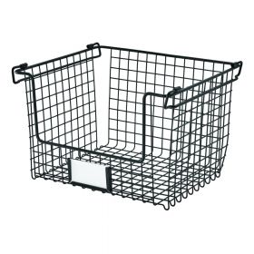 Coș metalic iDesign Classico, 31 x 25,5 cm, negru