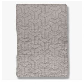 Cuvertură gri din bumbac reciclat pentru pat de o persoană 140x250 cm Trio – Mette Ditmer Denmark