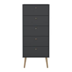 Comodă gri antracit înaltă 50x120 cm Bodo – Tvilum