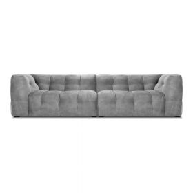 Canapea cu tapițerie din catifea Windsor & Co Sofas Vesta, 280 cm, gri