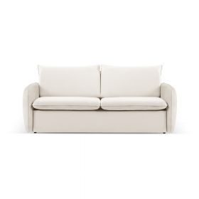 Canapea crem extensibilă cu tapițerie din catifea 214 cm Vienna – Cosmopolitan Design