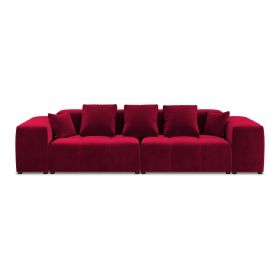 Canapea roșie cu tapițerie din catifea 320 cm Rome Velvet - Cosmopolitan Design