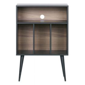 Dulap din lemn de pin pentru gramofon WOOOD James, negru