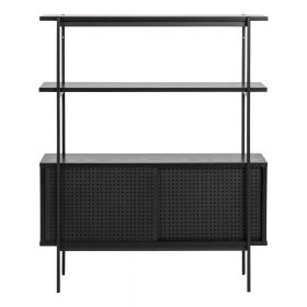 Bibliotecă cu ușă glisantă Actona Angus, negru