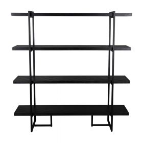 Bibliotecă cu aspect de lemn exotic neagră 140x146 cm Class - Dutchbone