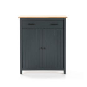 Comodă albastru-închis din lemn masiv de pin 90x110 cm Miranda – Marckeric