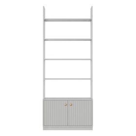 Bibliotecă modulară gri deschis din lemn masiv de pin 80x200 cm Madu – WOOOD