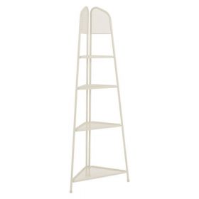 Etajeră metalică pe colț pentru balcon Garden Pleasure MWH, înălțime 180 cm, bej deschis