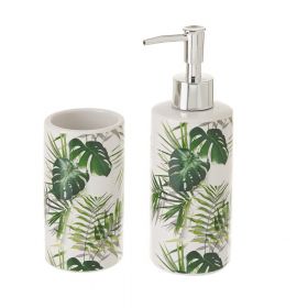 Set de accesorii de baie verde Palm Green – Casa Selección