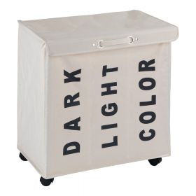 Coș triplu pentru rufe Wenko Trivo, bej, 117,6 l