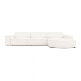Colțar bej cu tapițerie bouclé (pe partea dreaptă) Jodie – Micadoni Home
