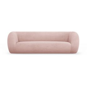 Canapea roz-deschis cu tapițerie din stofă bouclé 230 cm Essen – Cosmopolitan Design