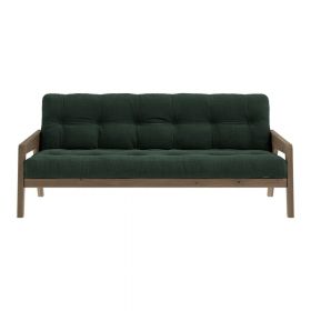 Canapea verde extensibilă cu tapițerie din catifea reiată 204 cm Grab - Karup Design