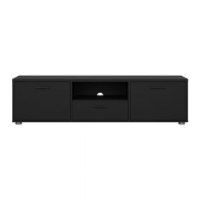 Comodă TV neagră 147x38 cm Media – Tvilum