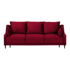 Canapea extensibilă cu 3 locuri și spațiu de depozitare Mazzini Sofas Freesia, roșu