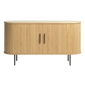 Comodă în culoare naturală joasă cu aspect de lemn de stejar 140x76 cm Nola – Unique Furniture