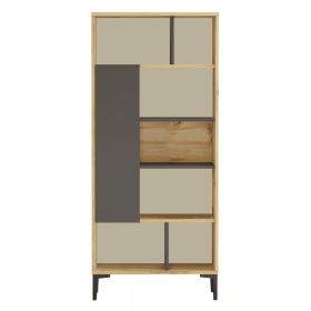 Bibliotecă gri/cu aspect de lemn de stejar 72x163 cm Eugene – Kalune Design