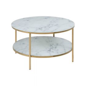 Masă cafea cu blat din sticlă Actona Alisma, ⌀ 80 cm