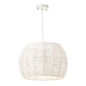 Lustră albă cu abajur din bambus ø 35 cm – Casa Selección