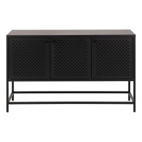 Comodă cu sertare din metal Actona Newcastle, lățime 125 cm, negru