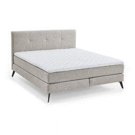 Pat boxspring gri deschis 180x200 cm ANCONA – Meise Möbel