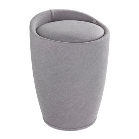 Coș de rufe și taburet, 2 în 1, Wenko Linen Look, gri deschis, 20 l