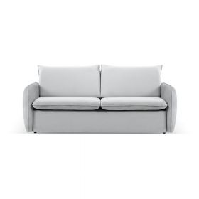 Canapea gri deschis extensibilă cu tapițerie din catifea 214 cm Vienna – Cosmopolitan Design