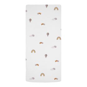 Cearceaf elastic pentru copii din bumbac satinat elastic 200x90 cm Balloon Dreaming - Butter Kings