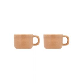 Set 2 căni din porțelan Villa Collection Fjord, 100 ml, bej