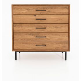 Comodă înaltă din lemn de stejar 97x95 cm Abies – The Beds