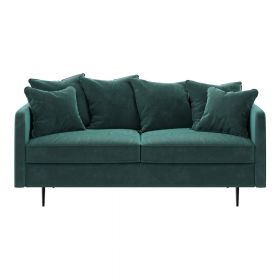 Canapea cu tapițerie din catifea Ghado Esme, 176 cm, verde - turcoaz închis
