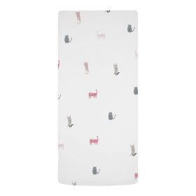 Cearceaf elastic de pat pentru copii din bumbac satinat 120x60 cm Meow Meow - Butter Kings