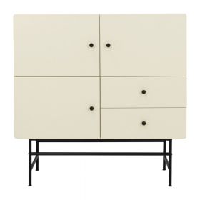 Comodă înaltă albă 107x107 cm Cocktail - Tenzo