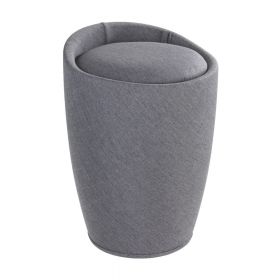 Coș de rufe și taburet, 2 în 1, Wenko Linen Look, gri, 20 l