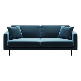 Canapea albastră cu tapițerie din catifea 207 cm Kobo – MESONICA