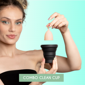 Combo Clean Cup - Sterilizator si Cupa menstruala Powder Roz Teen