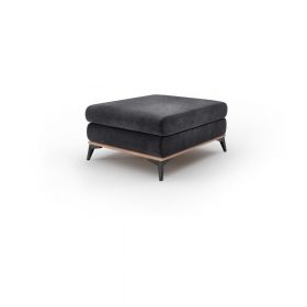 Puf cu tapițerie de catifea Windsor & Co Sofas Astre, gri închis