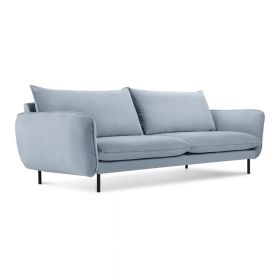 Canapea albastru-deschis cu tapițerie din catifea 230 cm Vienna – Cosmopolitan Design