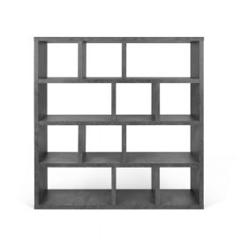 Bibliotecă gri cu aspect de beton Berlin TemaHome, înălțime 159 cm