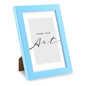 Ramă foto albastru-deschis din plastic 17x22 cm