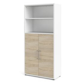 Bibliotecă modulară albă/cu aspect de lemn de stejar 89x189 cm Prima – Tvilum