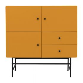 Comodă înaltă galbenă 107x107 cm Cocktail - Tenzo