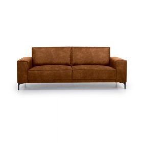 Canapea maro coniac cu tapițerie din imitație de piele 224 cm Copenhagen – Scandic