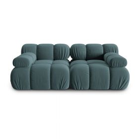 Canapea albastru petrol cu tapițerie din catifea 188 cm Bellis – Micadoni Home