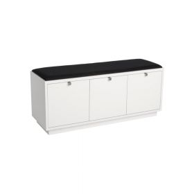 Bancă cu spațiu de depozitare și șezut negru Rowico Confetti, lățime 106 cm, alb