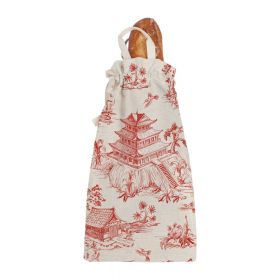 Săculeț textil pentru pâine Surdic Toile, alb - roșu