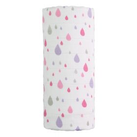 Prosop din bumbac pentru copii T-TOMI Tetra Pink Drops, 120 x 120 cm