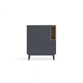 Comodă înaltă gri închis 100x120 cm Corvo - Teulat
